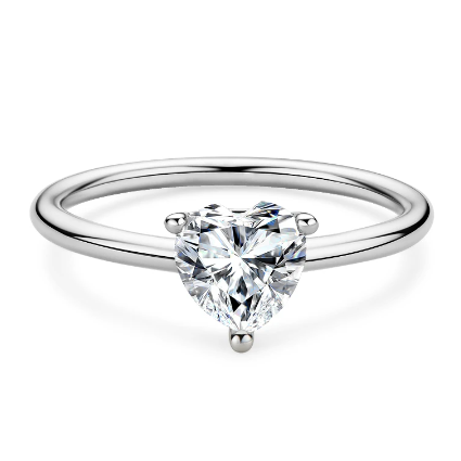 Heart Shaped Solitaire Engagement Ring