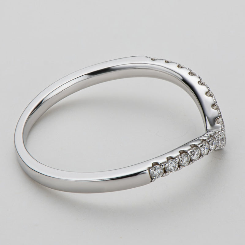 'V' Stackable Wedding Band (1.5mm Stones)