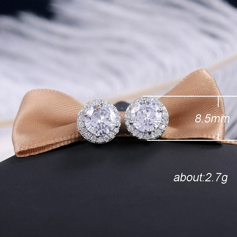 Classic Cubic Zirconia Bead Stud Earring