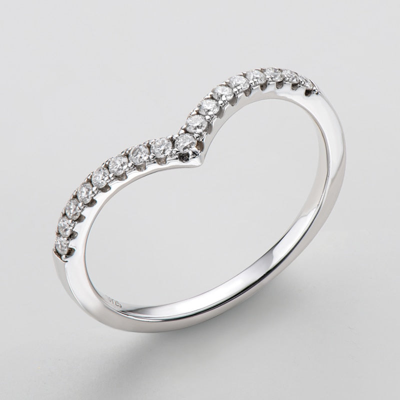 'V' Stackable Wedding Band (1.5mm Stones)