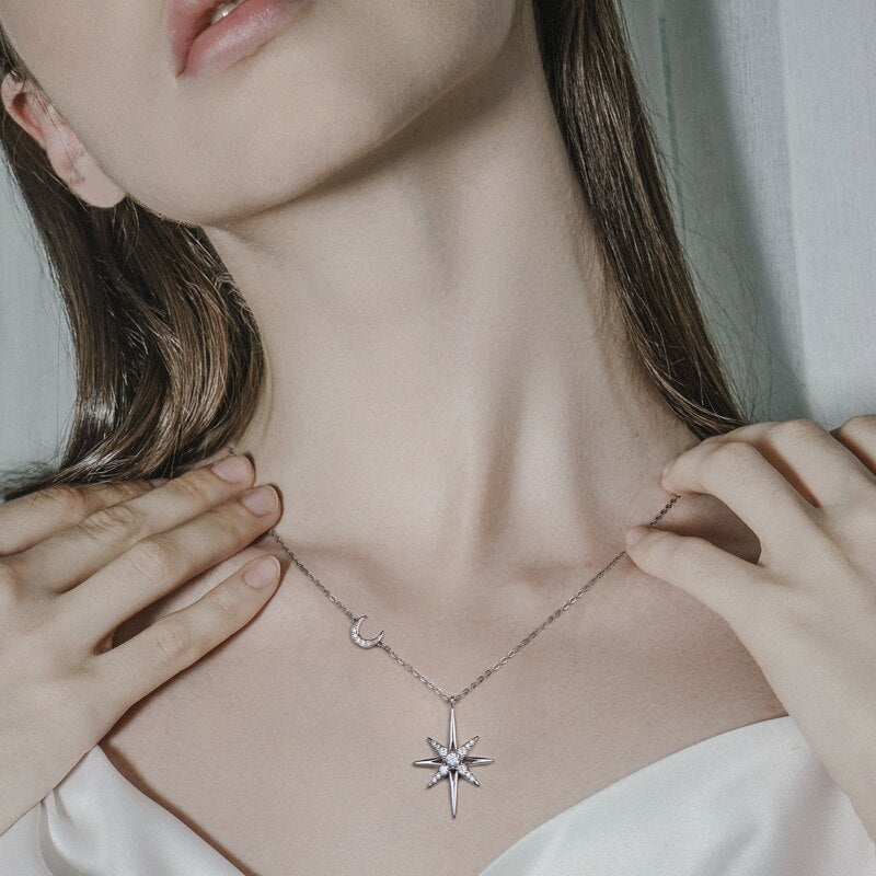 Star & Moon Pendant Necklace