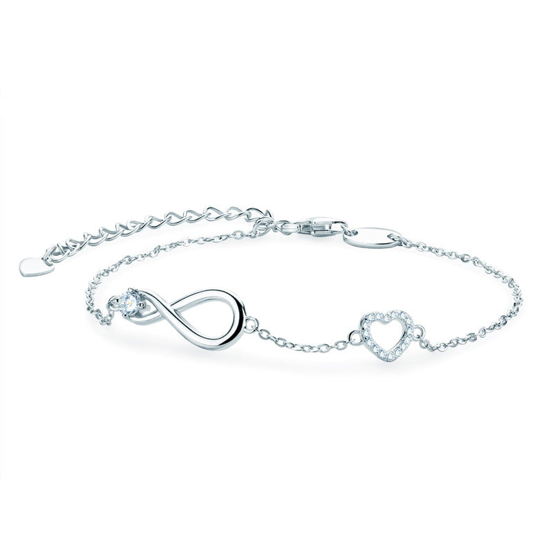 Infinity Heart Symbol Charm Bracelet