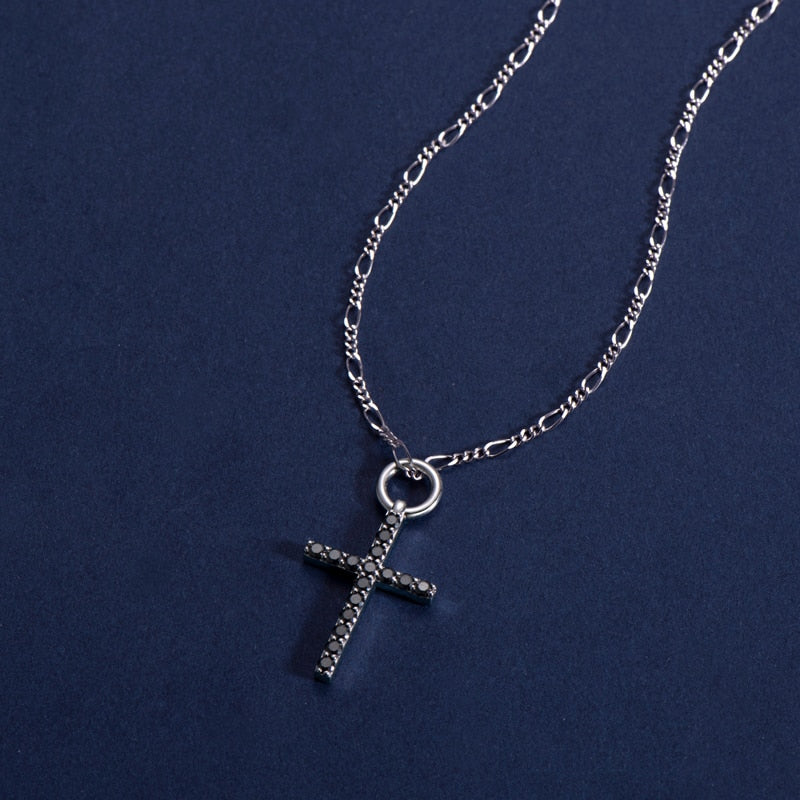 Black Cross Pendant Necklace